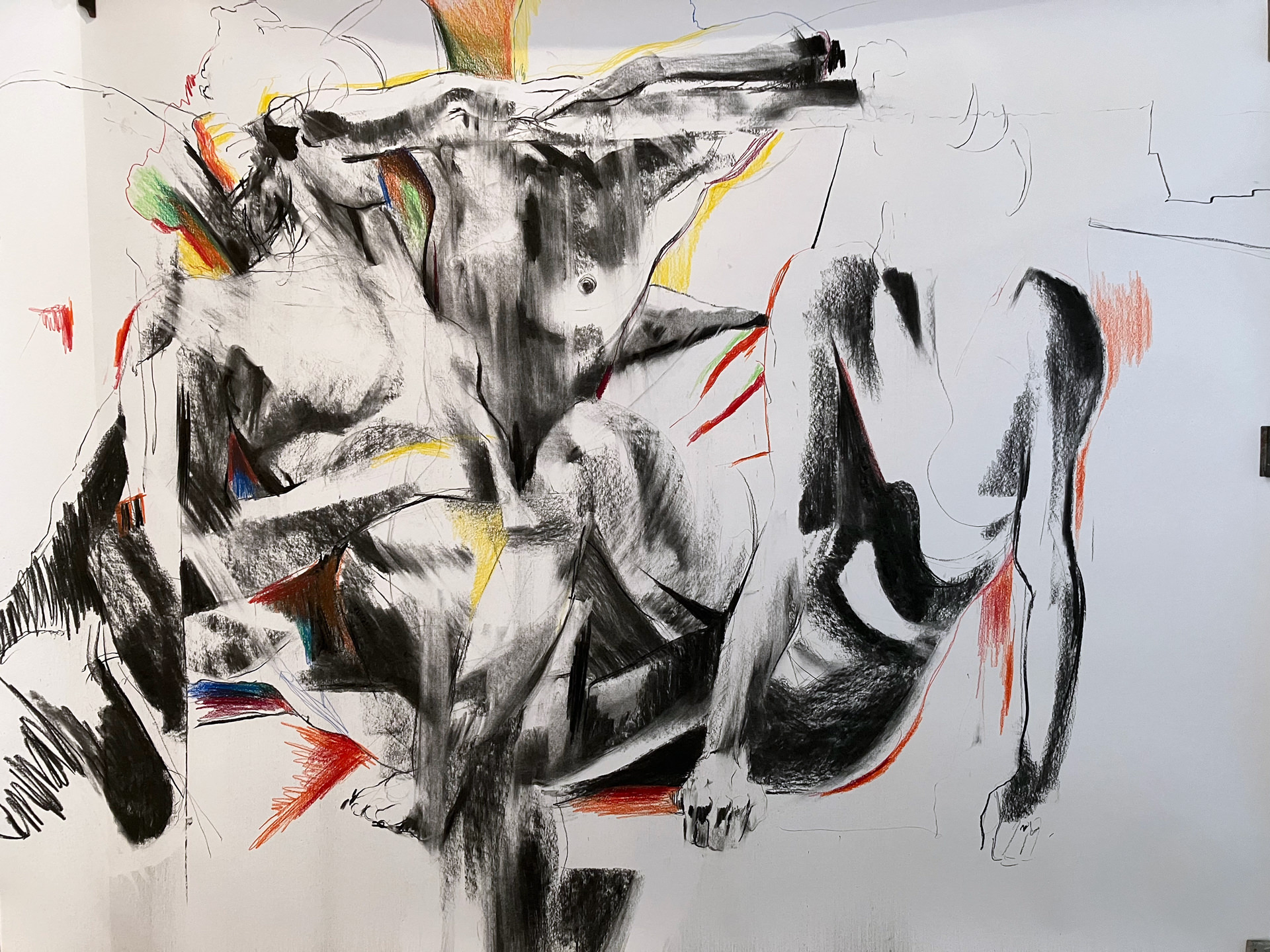 Dessin au fusain, modèle vivant